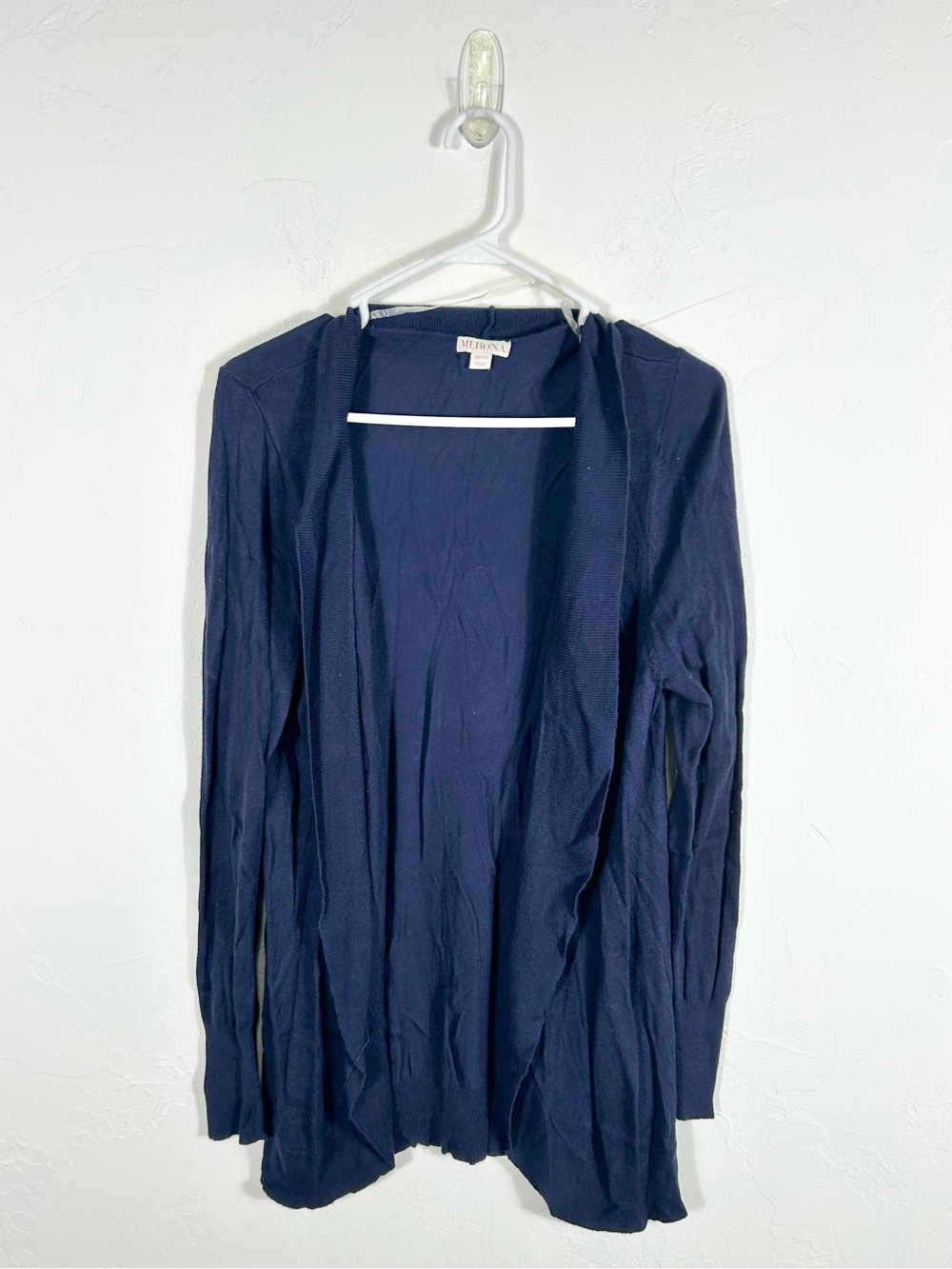 Merona Navy Blue Open Front Drape Cardigan Sweater XXL